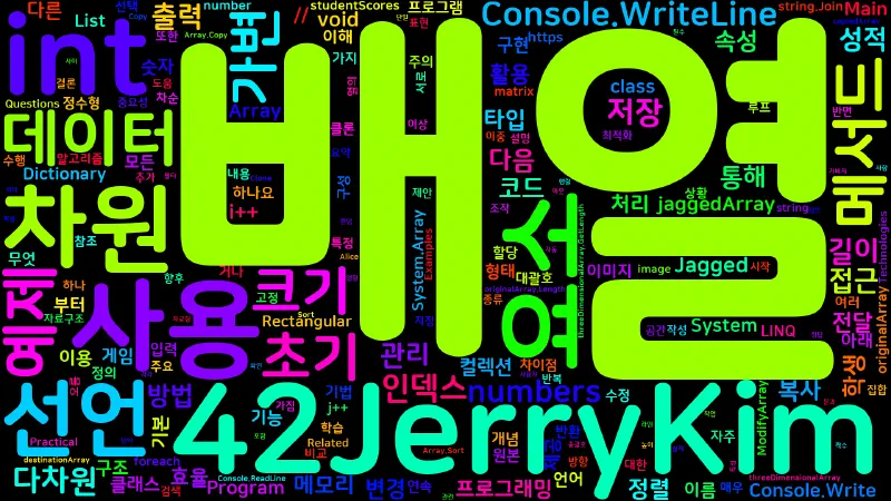 Featured image of post [C#] 배열(Array) 정리: 선언·초기화·System.Array·실전 예제