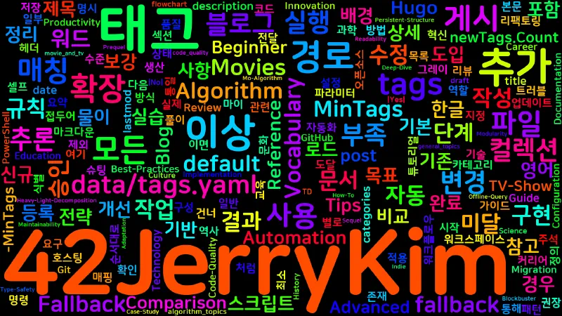 Featured image of post [Hugo] 블로그 태그 50개 이상 확장 - Fallback 풀 기반 자동 보강