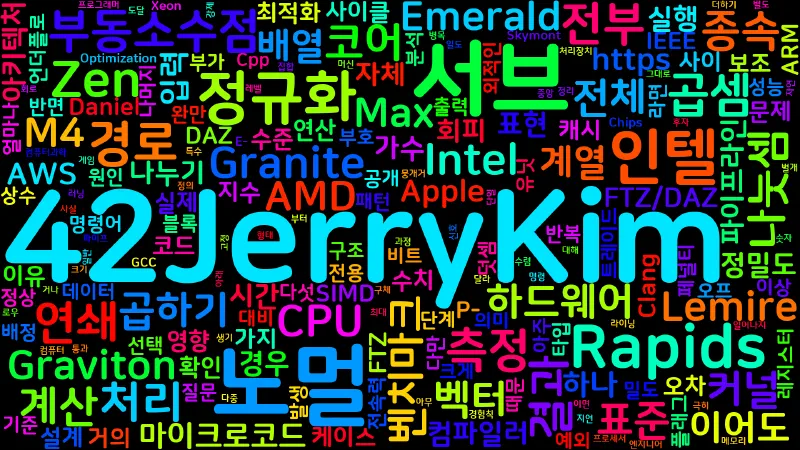 Featured image of post [Cpp] 배열의 1%만 서브노멀이어도 인텔에서 45배 느려지는 이유