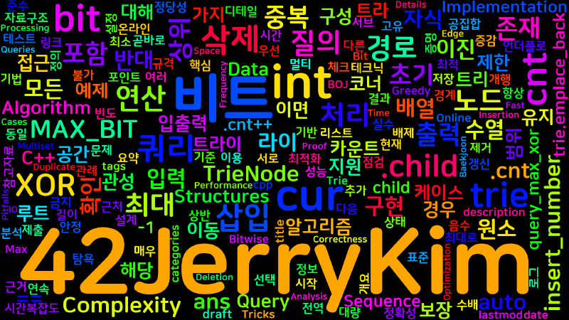 Featured image of post [Algorithm] C++ 백준 16903번: 수열과 쿼리 20 - XOR 트라이