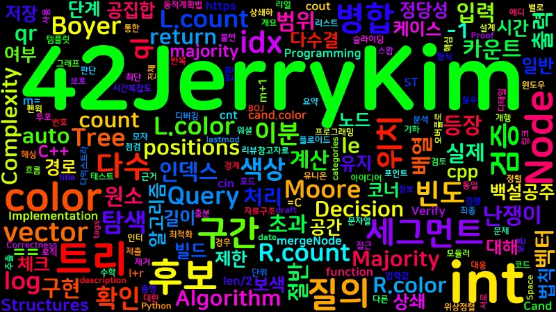 Featured image of post [Algorithm] C++ 백준 2912번: 백설공주와 난쟁이 - 세그트리+후보검증