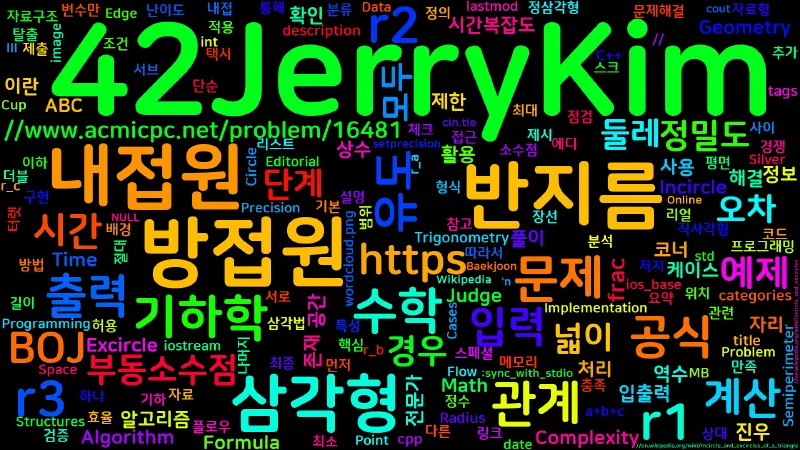 Featured image of post [Algorithm] C++ 백준 16481번 원 전문가 진우 - 방접원과 내접원의 관계