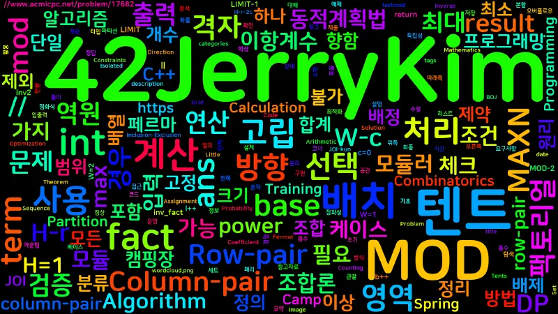 Featured image of post [Algorithm] C++ 백준 17682번 Tents