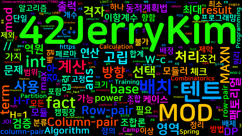 Featured image of post [Algorithm] C++ 백준 17682번 Tents