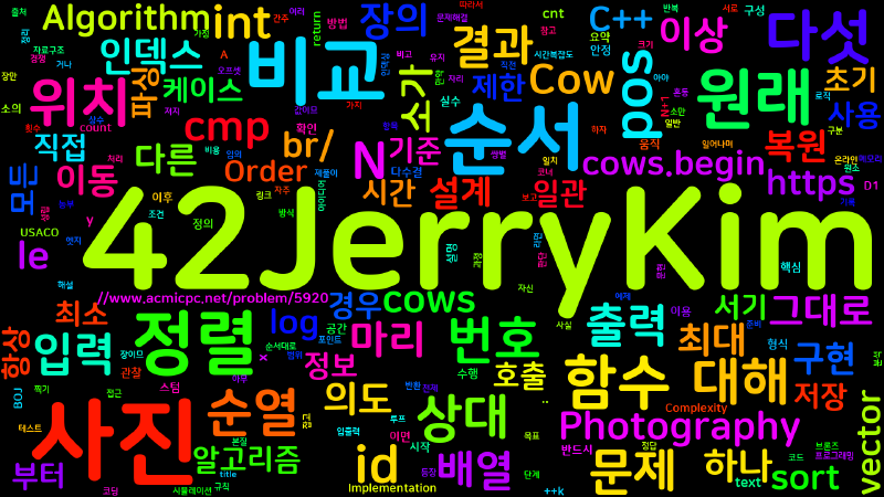 Featured image of post [Algorithm] C++ 백준 5920번: Cow Photography