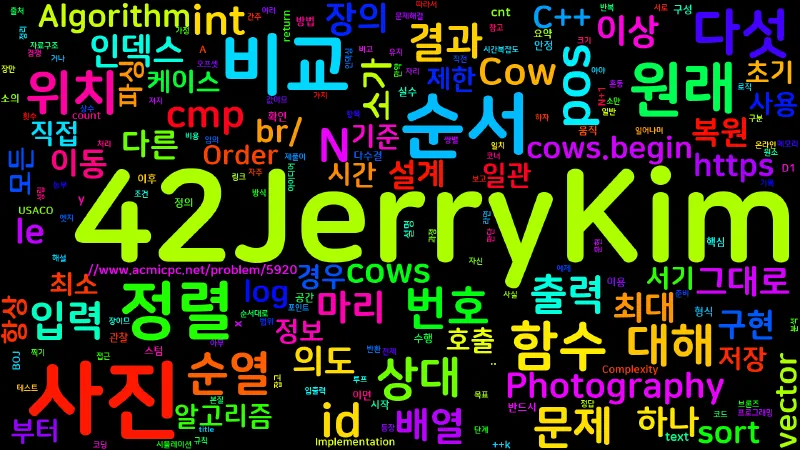 Featured image of post [Algorithm] C++ 백준 5920번: Cow Photography