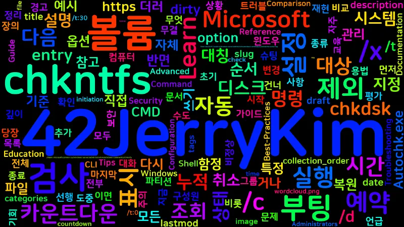 Featured image of post [CMD] 43. chkntfs - 부팅 시 자동 디스크 검사 설정