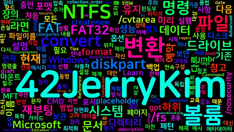 Featured image of post [CMD] 46. convert - FAT·FAT32 볼륨을 NTFS로 변환