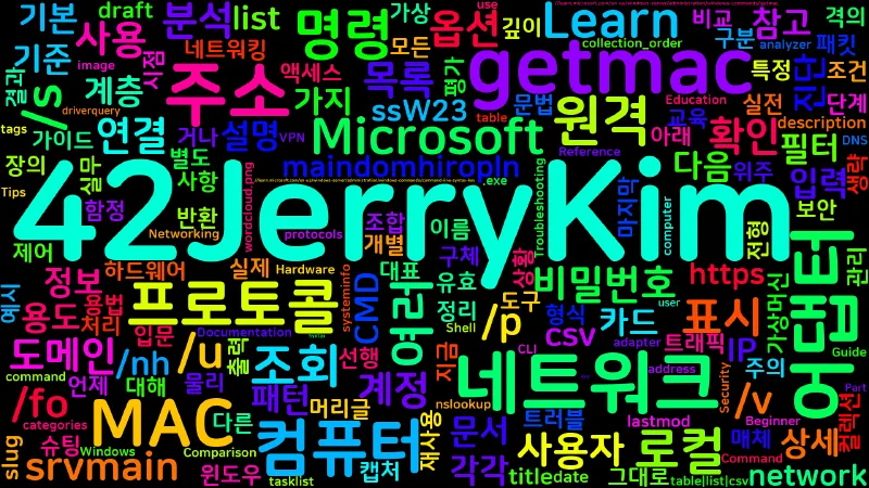 Featured image of post [CMD] 77. getmac - 네트워크 어댑터 MAC 주소 표시