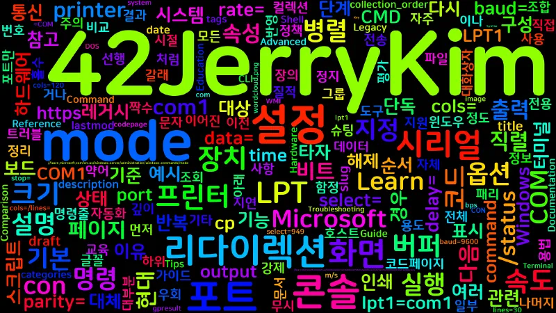 Featured image of post [CMD] 67. mode - 콘솔·직렬·병렬 포트 구성