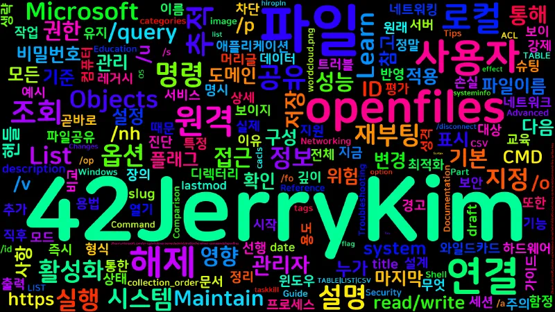 Featured image of post [CMD] 62. openfiles - 원격으로 열린 파일 조회와 연결 해제