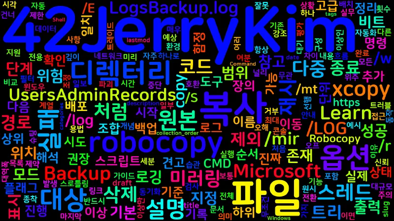 Featured image of post [CMD] 16. robocopy - 재시도와 미러링을 지원하는 고급 복사