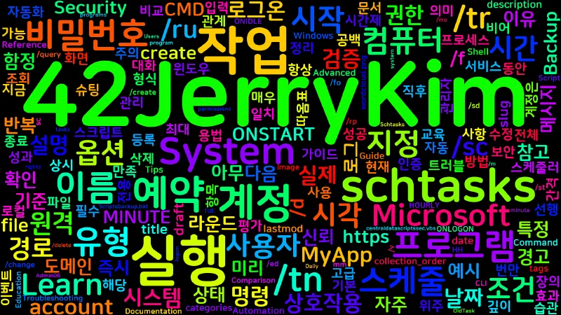 Featured image of post [CMD] 57. schtasks - 예약 작업 생성과 관리