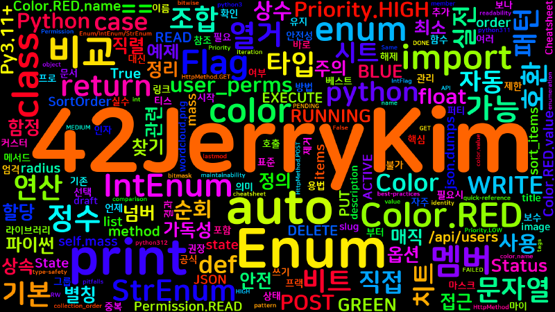 Featured image of post [Python Cheatsheet] 21. Enum & Flag - 열거형 실전 패턴