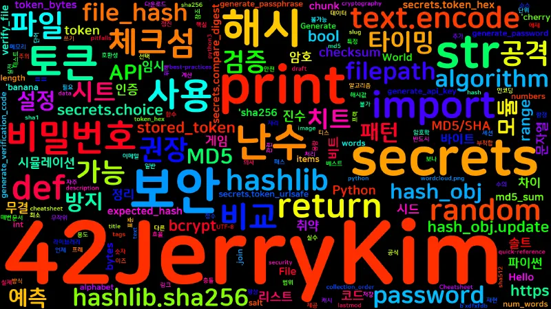 Featured image of post [Python Cheatsheet] 50. hashlib & secrets - 해시/보안 난수 패턴