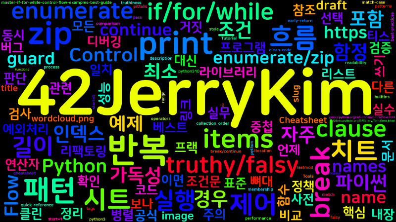 Featured image of post [Python Cheatsheet] 06. Control Flow - if/for/while 패턴