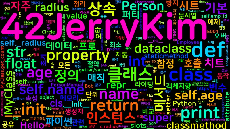 Featured image of post [Python Cheatsheet] 08. OOP & Classes - 클래스/상속/프로퍼티