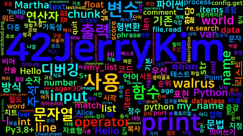 Featured image of post [Python Cheatsheet] 01. Basic - 연산자/변수/출력/형변환
