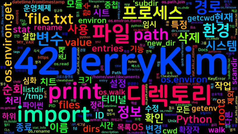 Featured image of post [Python Cheatsheet] 51. os 심화 - 파일시스템과 프로세스