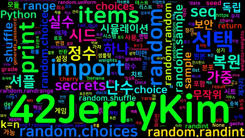 Featured image of post [Python Cheatsheet] 48. random - 난수 생성과 무작위 선택