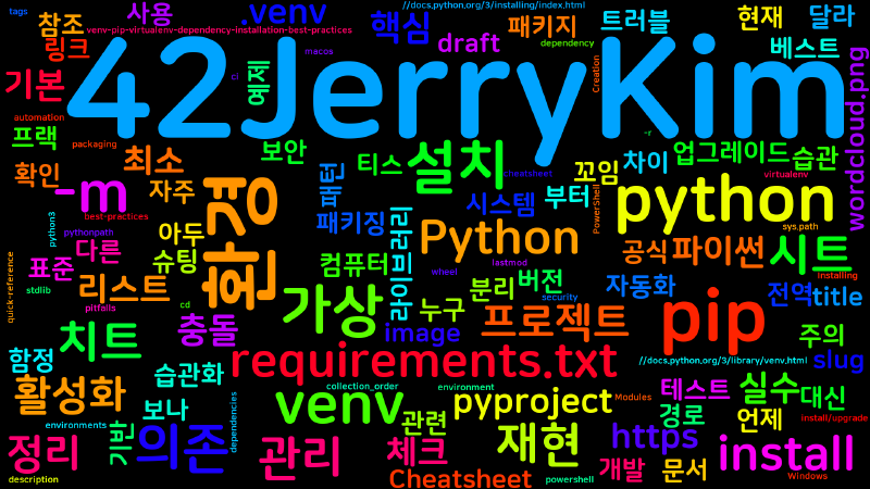 Featured image of post [Python Cheatsheet] 15. venv & pip - 환경/의존성 기본