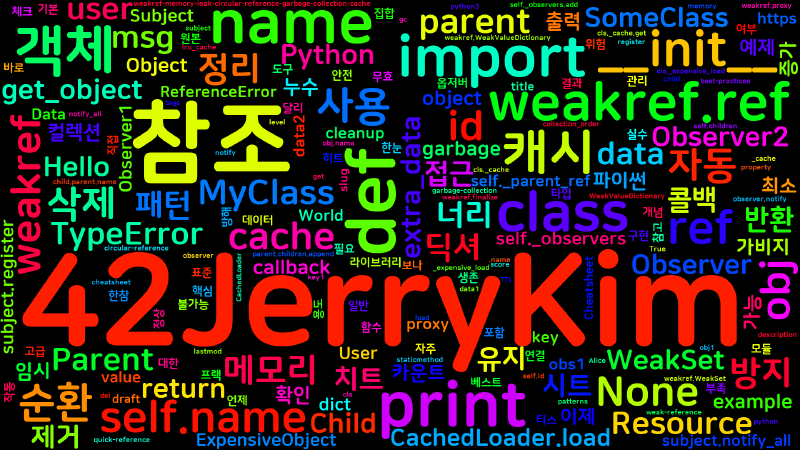 Featured image of post [Python Cheatsheet] 45. weakref - 약한 참조와 메모리 관리