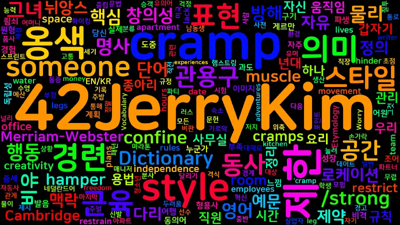 Featured image of post [Vocabulary] cramp 뜻과 의미 - 동사 핵심 정리