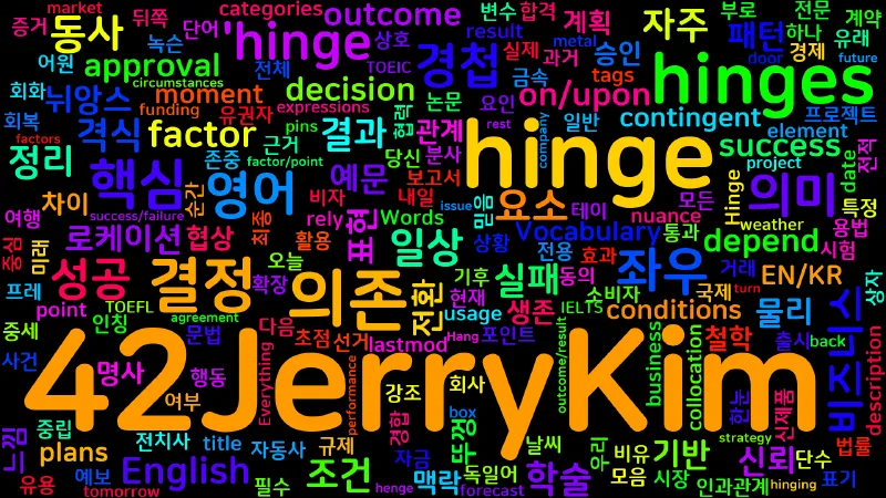 Featured image of post [Vocabulary] hinge의 의미와 쓰임 - 동사 핵심 정리