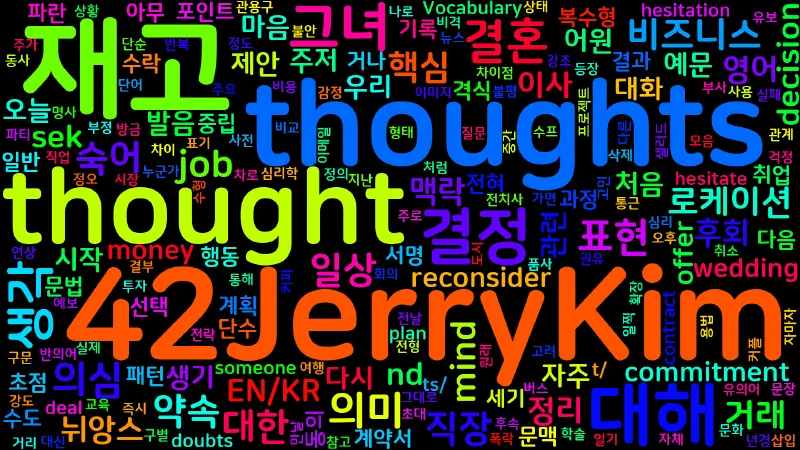 Featured image of post [Vocabulary] second thoughts의 의미와 쓰임 - 구(숙어) 핵심 정리